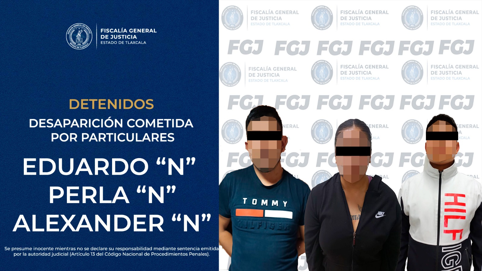 Agentes durante operativo de detención en Tlaxcala.