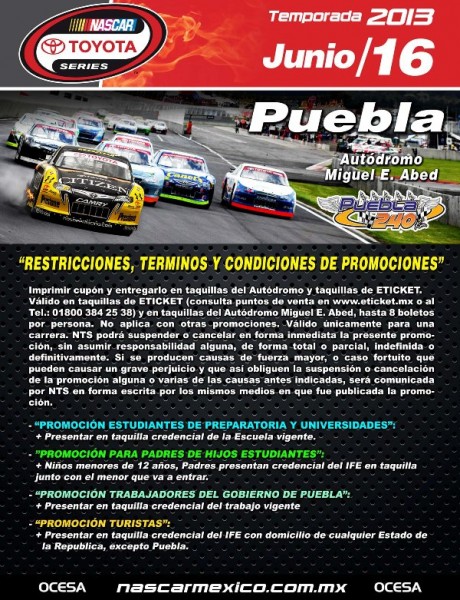 NASCAR-TERMINOS Y CONDICIONES DE DESCUEMNTOS 2013