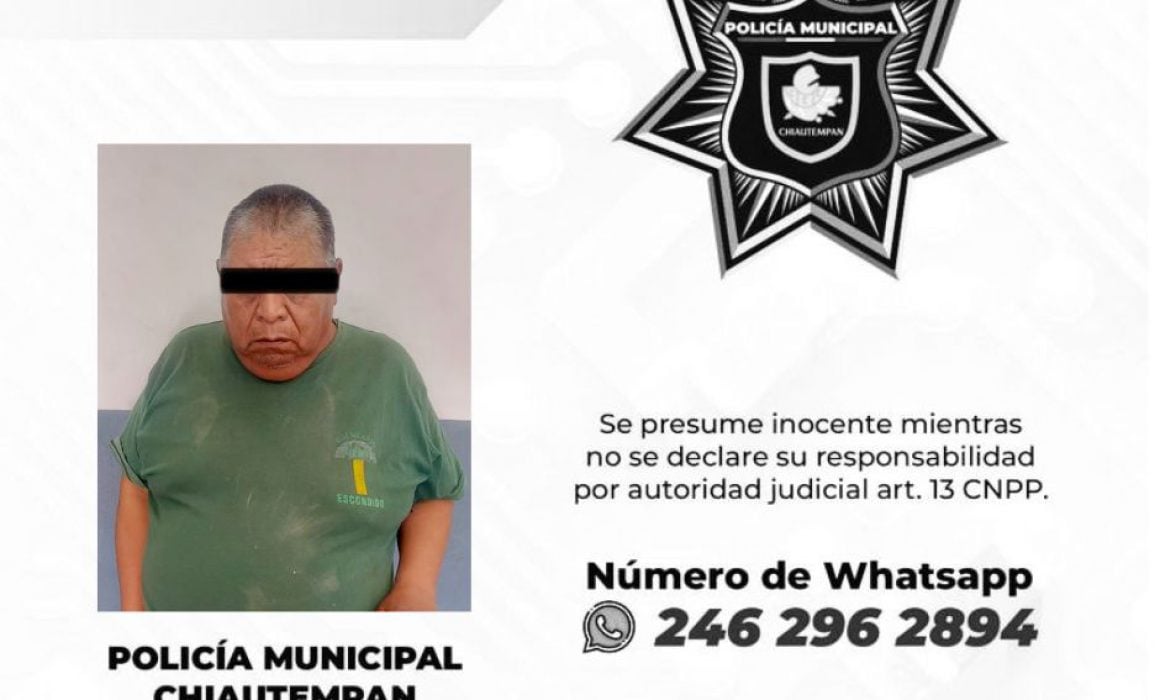 Detiene policía de Chiautempan a sujeto por presunto acoso sexual