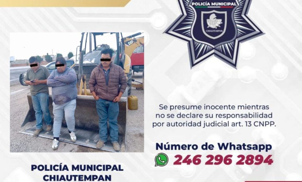 Detiene Policía de Chiautempan a 3 sujetos por robo en flagrancia