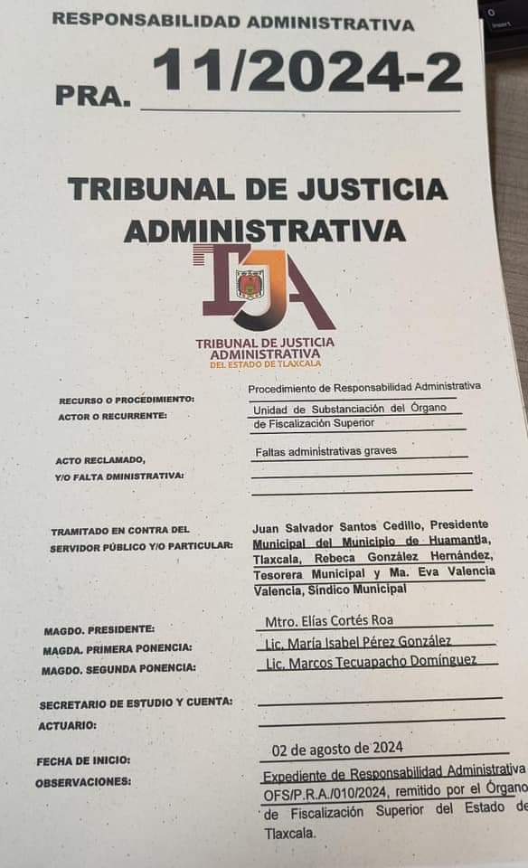 Giran procedimiento de responsabilidad administrativa contra Chava Santos