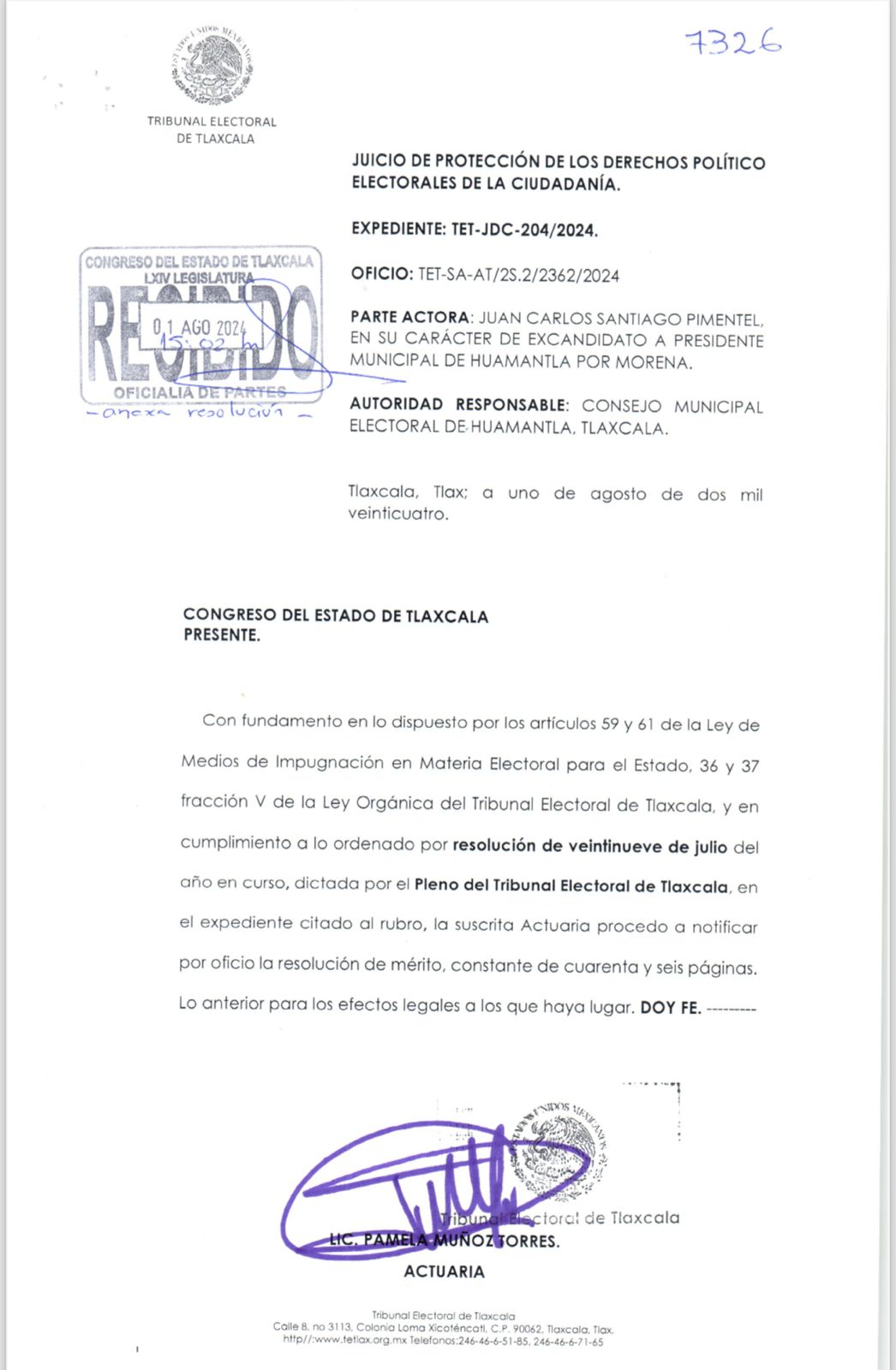 Hacen oficial anulación de elección en Huamantla, Tecopilco y Xiloxoxtla