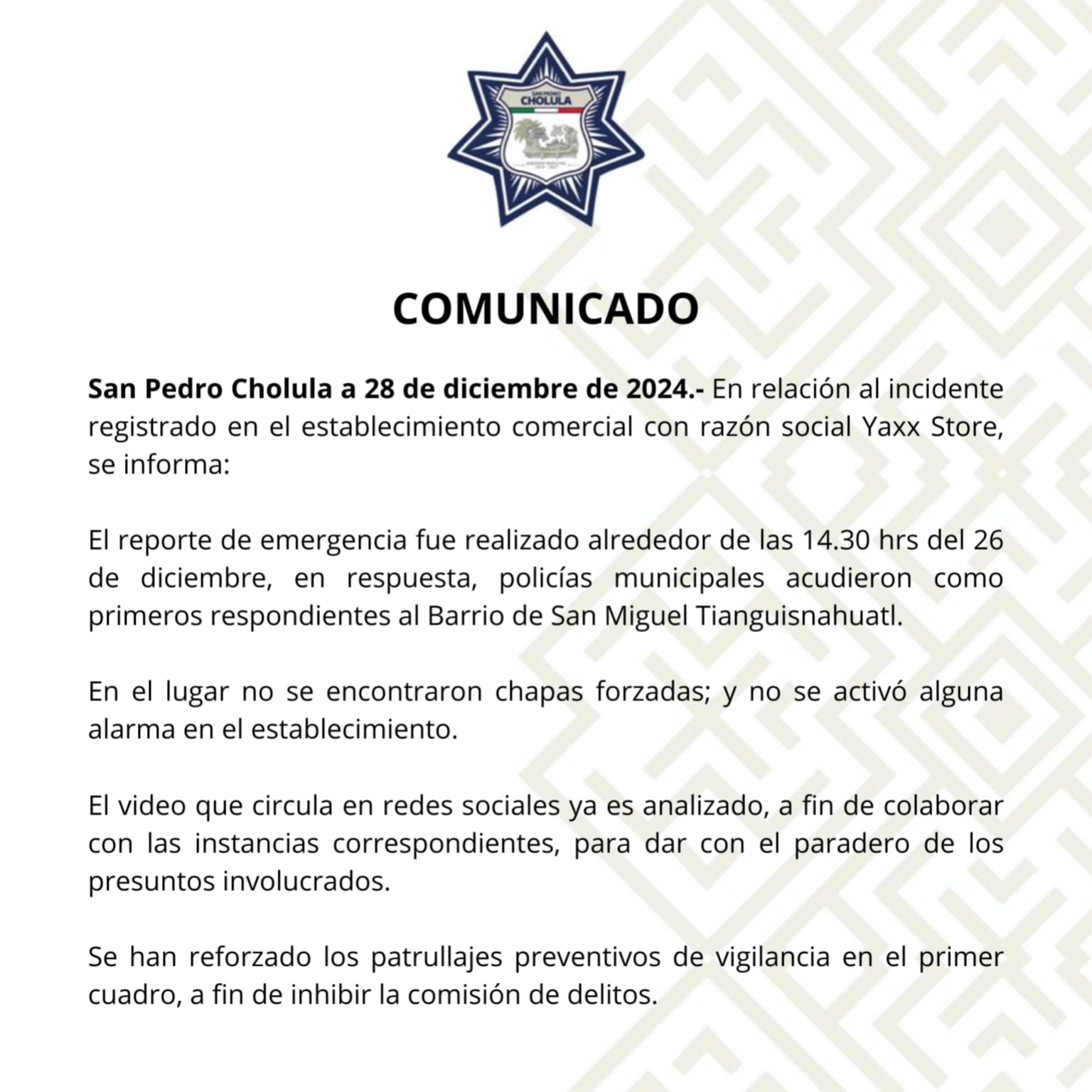 COMUNICADO