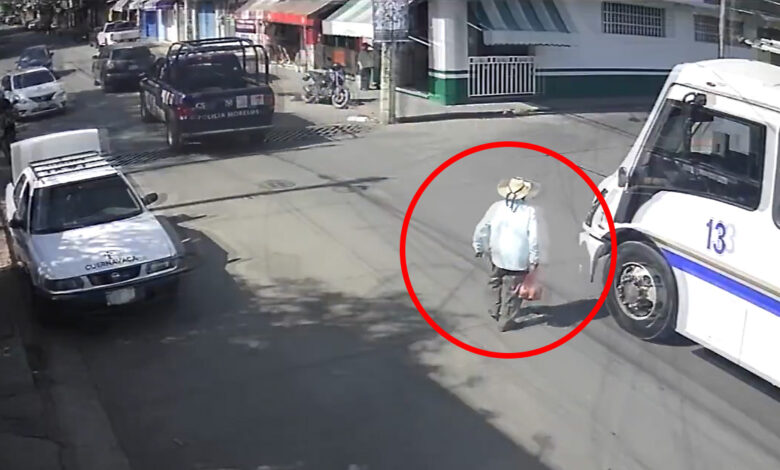 Adulto mayor muere atropellado por camión en Jiutepec: accidente queda grabado en video