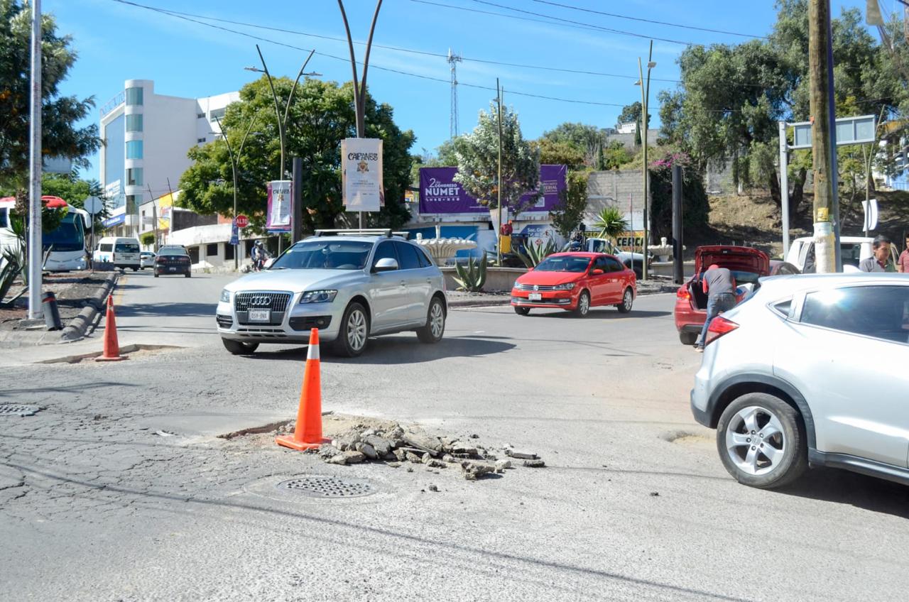 Tránsito complicado en Vicente Guerrero por reparaciones en Tlaxcala