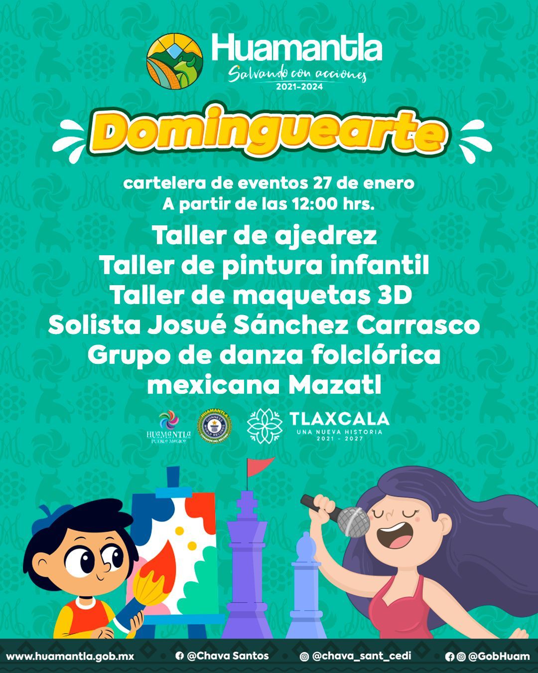 Domingo de convivencia Dominguearte en Parque Juárez de Huamantla
