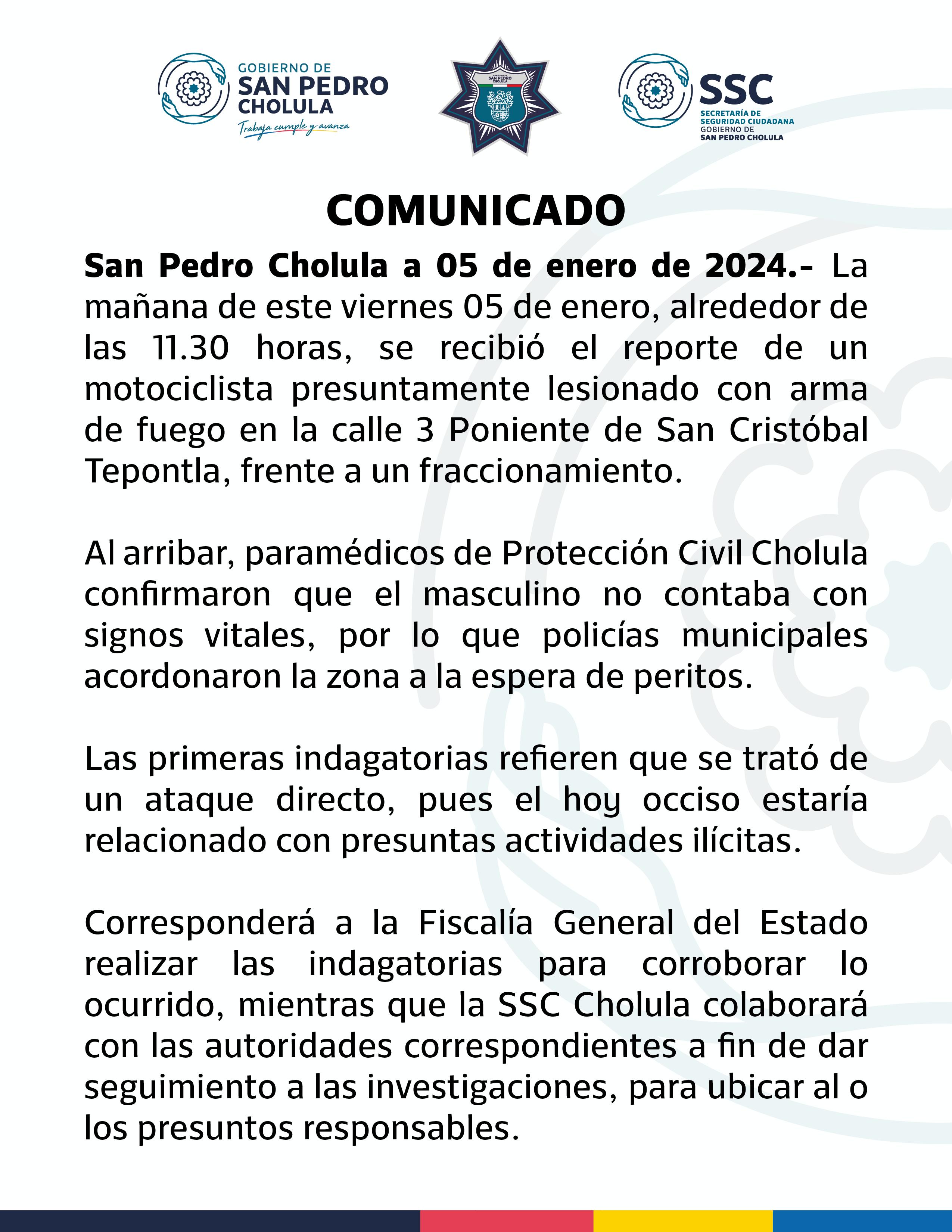 San Cristóbal Tepontla: Motociclista muere en ataque armado