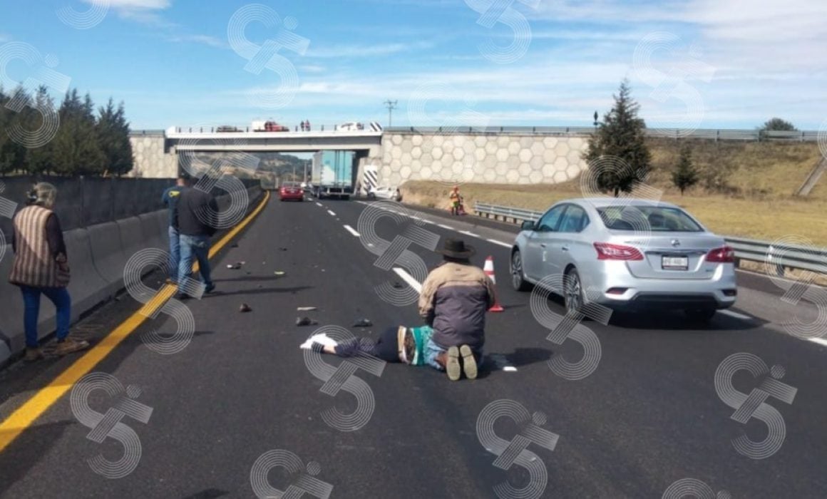 Muere atropellada mujer mayor en la México-Veracruz, en Españita