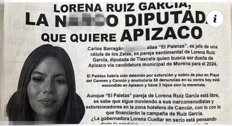 Volantean Apizaco contra diputada Lorena Ruiz, por presuntos nexos con célula criminal 