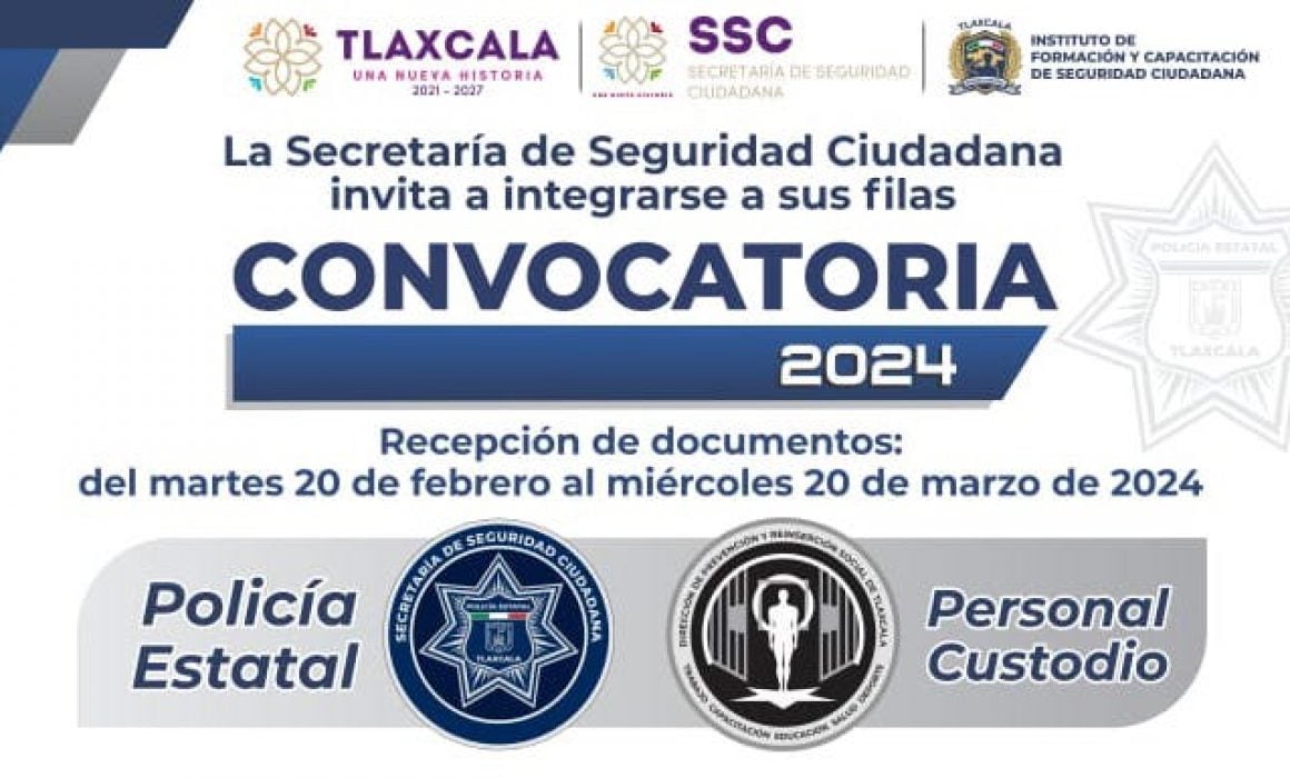 Lanza SSC convocatoria para policía estatal y custodio