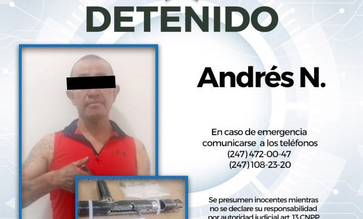 Sujeto armado es capturado por la policía de Huamantla