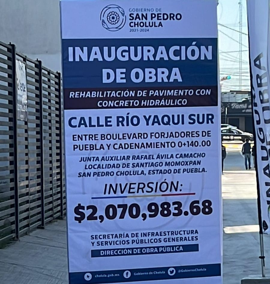 Inversión millonaria mejora infraestructuras viales en San Pedro Cholula