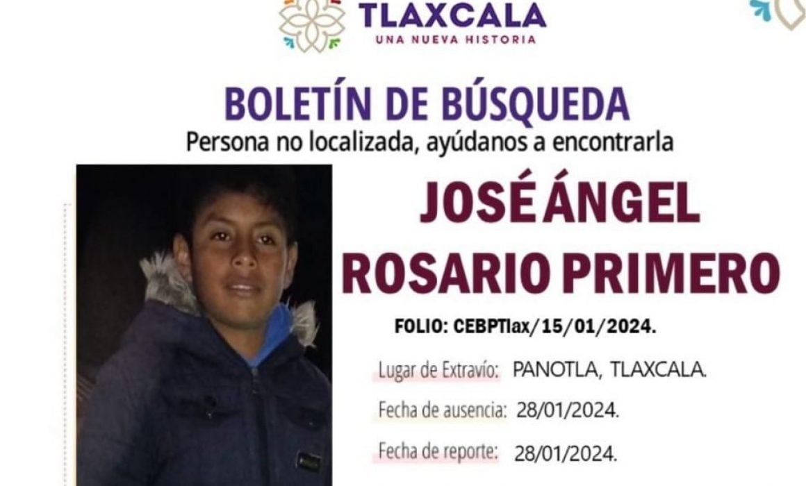 Alerta de desaparición: buscan a menor de edad en Panotla