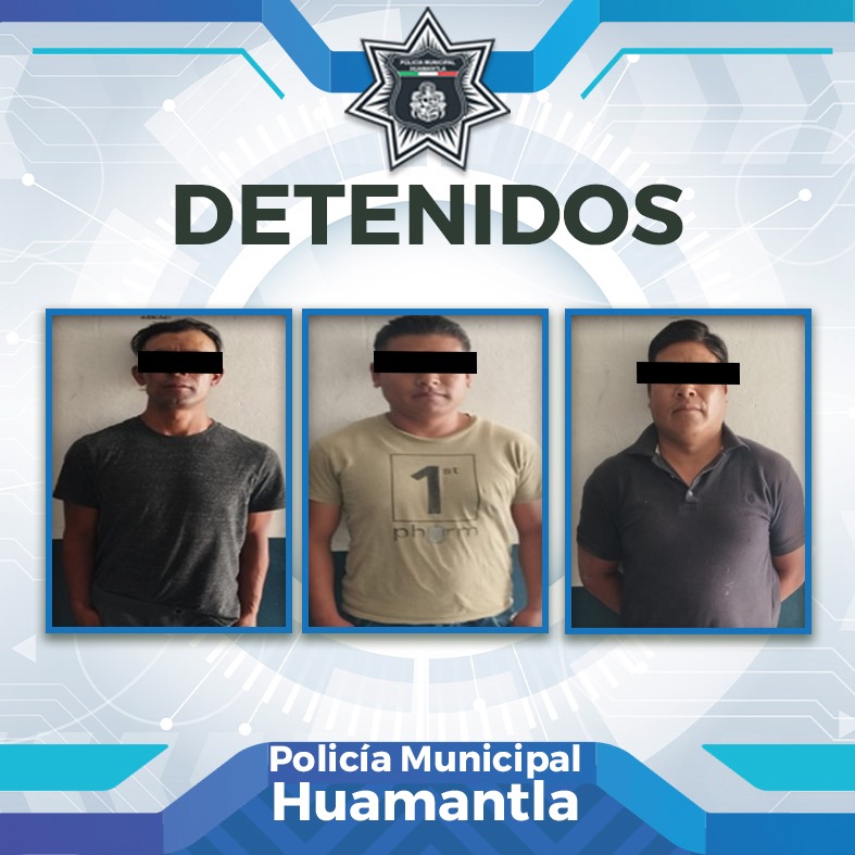 Evita policía de Huamantla actos delictivos al detener a sujetos con arma de fuego
