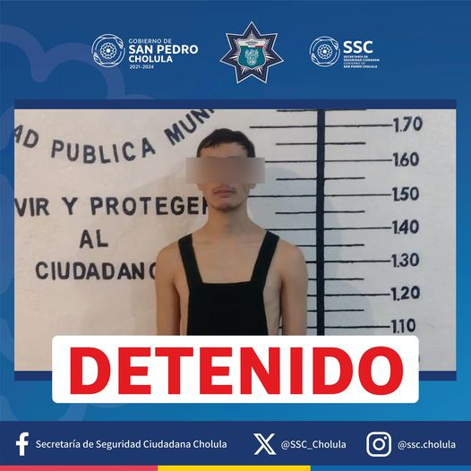 Sorprenden a David “N” grafitiando en vía pública, Guardia Turística lo detiene