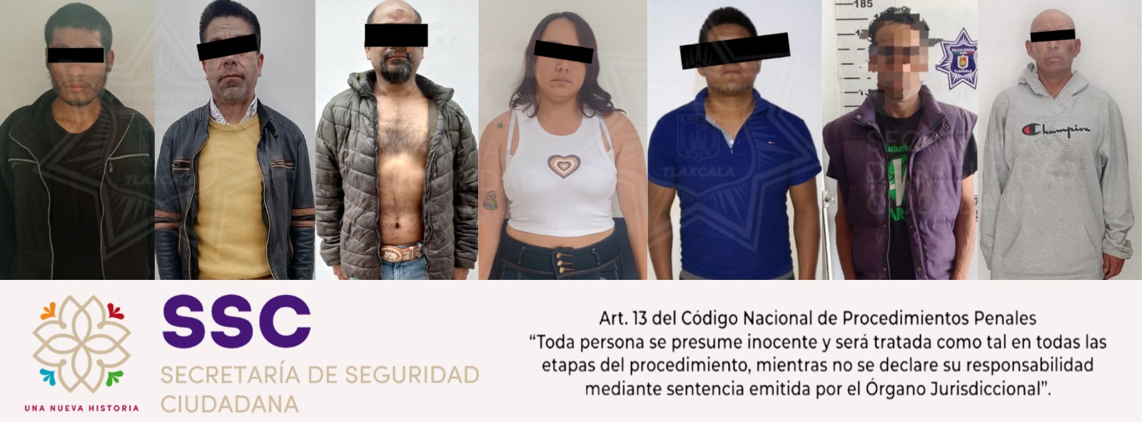 SSC logra aseguramiento de 7 personas por actos ilícitos