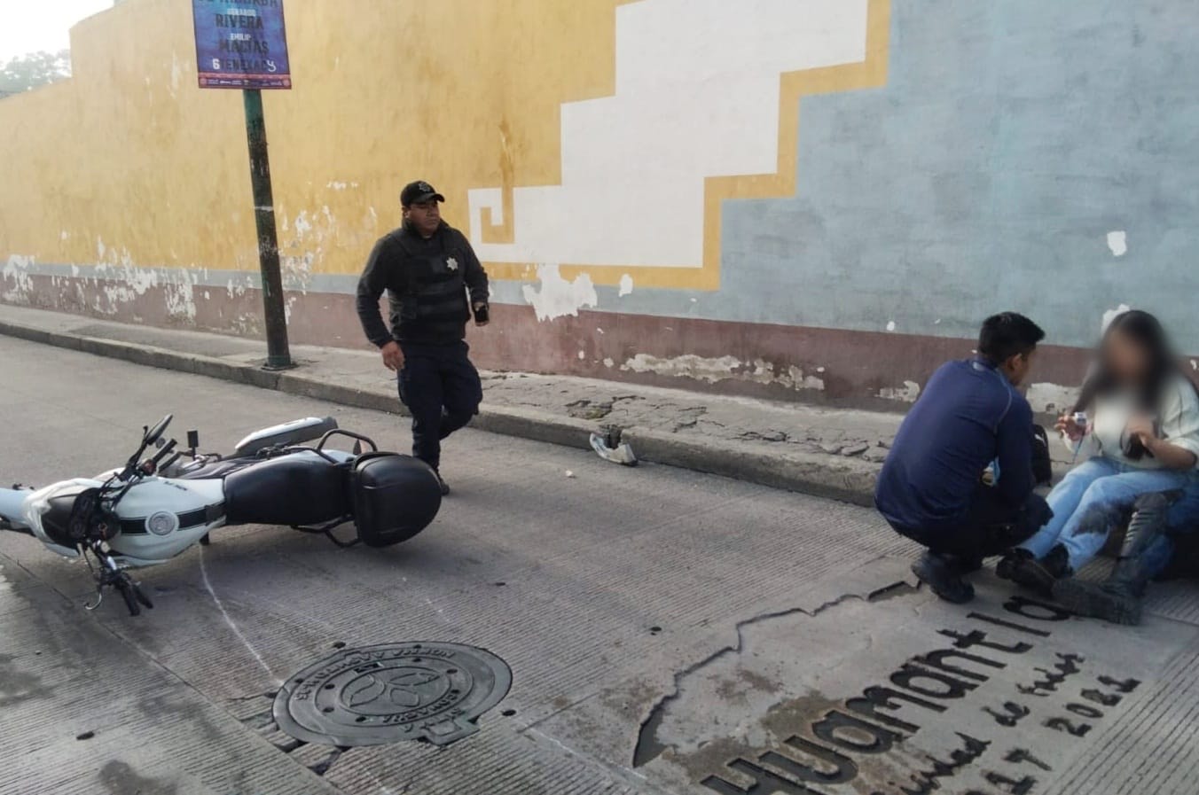 Apoya dirección de seguridad pública de Huamantla en incidente de tránsito en la cabecera municipal