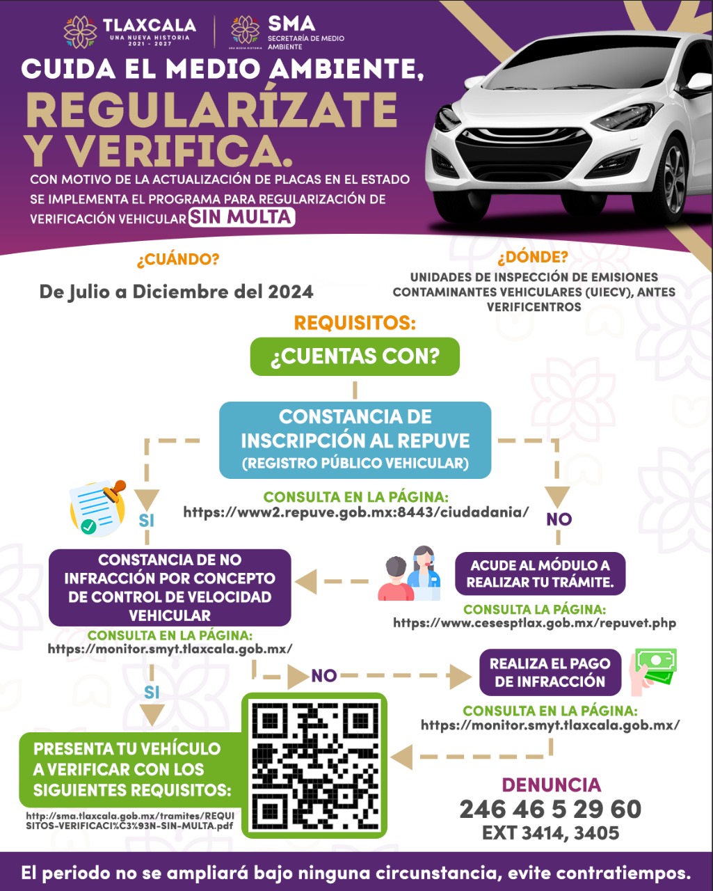 Invita SMA a tramitar verificación sin pago de multa