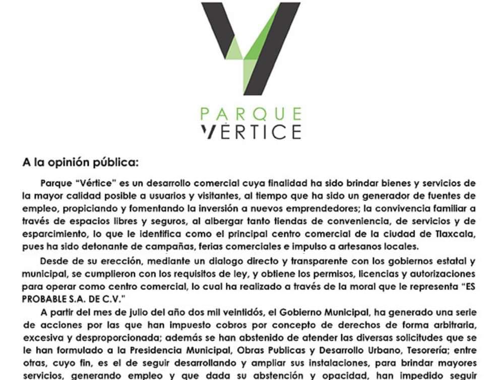 Arremete Plaza Vértice contra ayuntamiento capitalino por actitudes arbitrarias