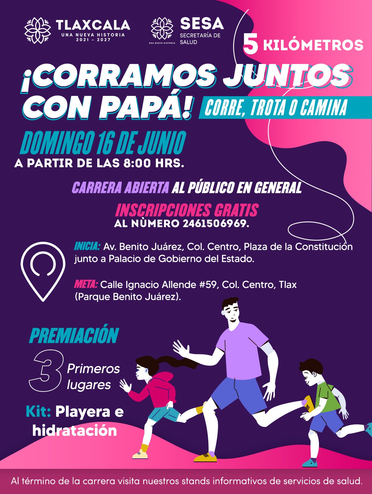 Invita Sector Salud a la carrera por el Día del padre