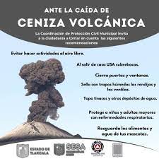 Continuará ligera caída de ceniza en Tlaxcala; llama CNPC a prevención