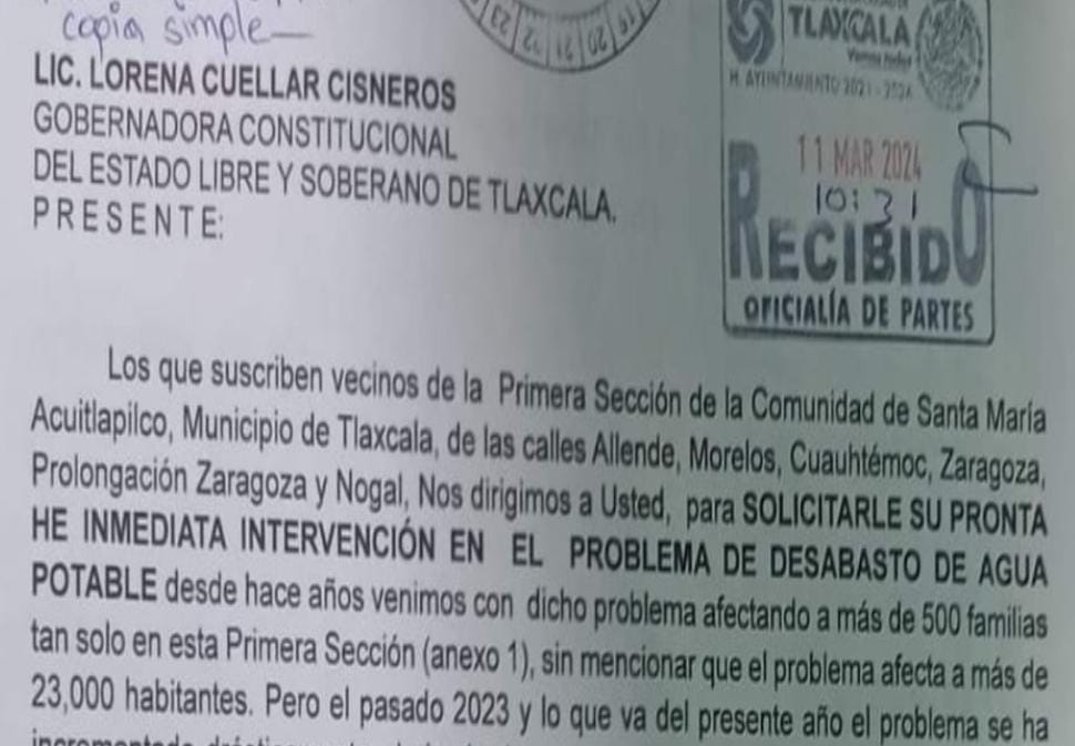 Exigen vecinos de Acuitlapilco intervención de gobernadora por desabasto de agua