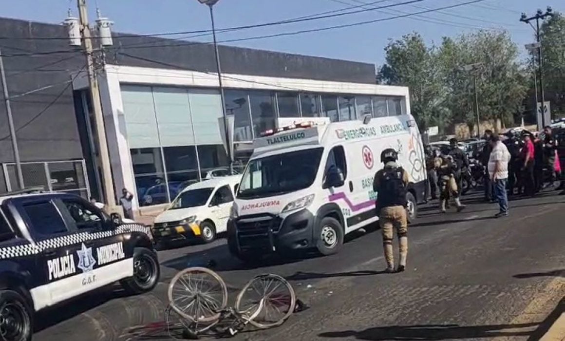 Tráiler embiste a ciclista en la carretera Santa Ana Chiautempan – Puebla
