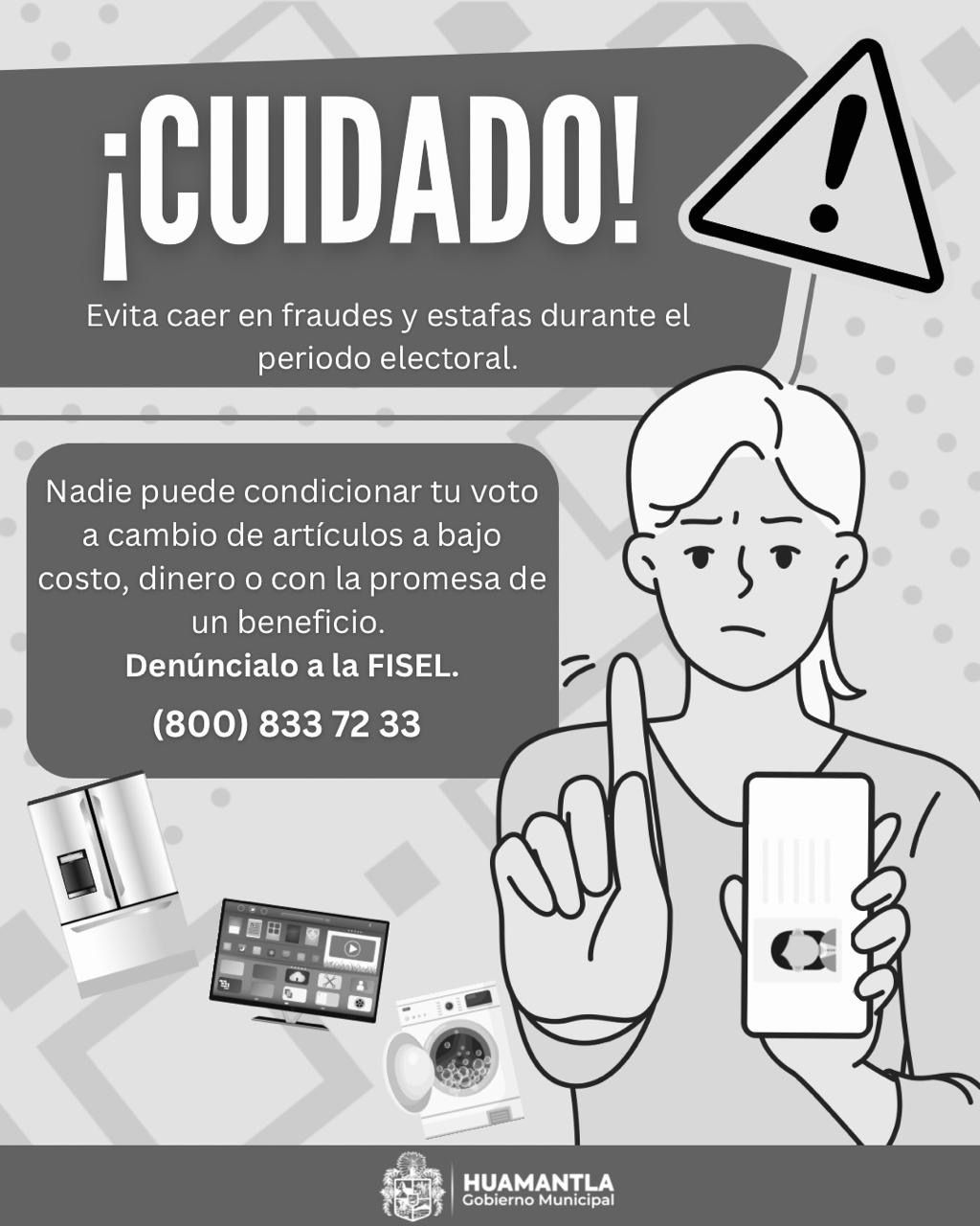 Llama Huamantla a la ciudadanía a evitar caer en fraudes