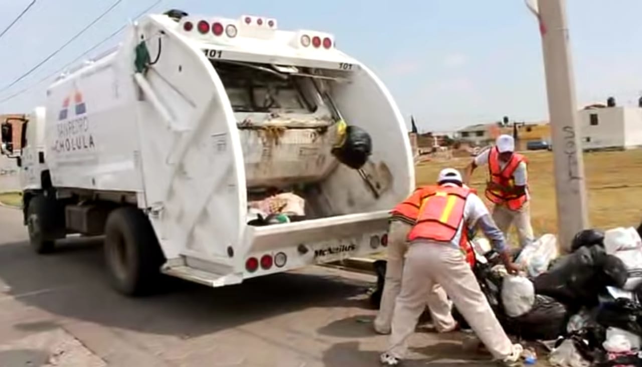 Reinicio de recolección de basura en San Pedro Cholula solo en zona centro