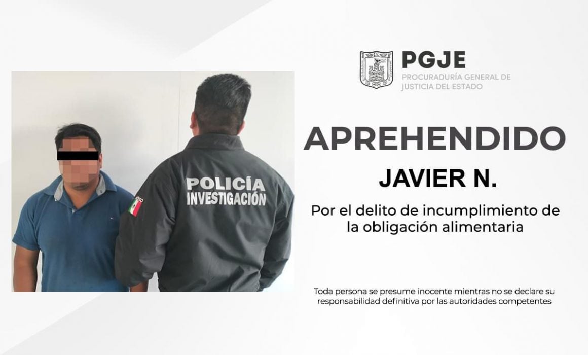 Orden de aprehensión ejecutada: PGJE detiene a deudor alimentario en Tlaxcala