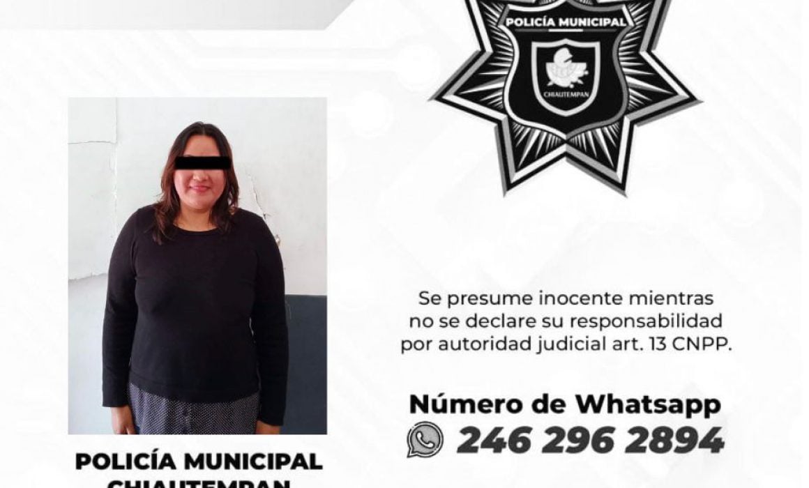 Detienen en Chiautempan a mujer por presuntamente alterar el orden público