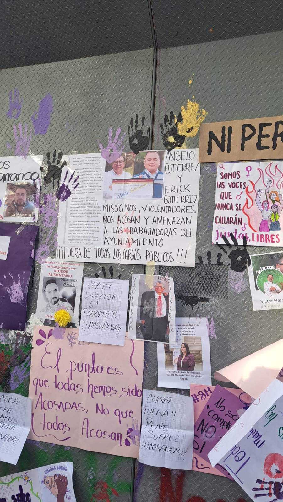 Marcha del Día de la Mujer exhibe presuntos agresores en Tlaxcala