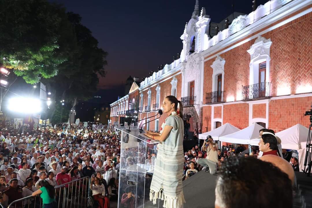 En pleno caos sabatino la visita de Claudia Sheinbaum a Tlaxcala