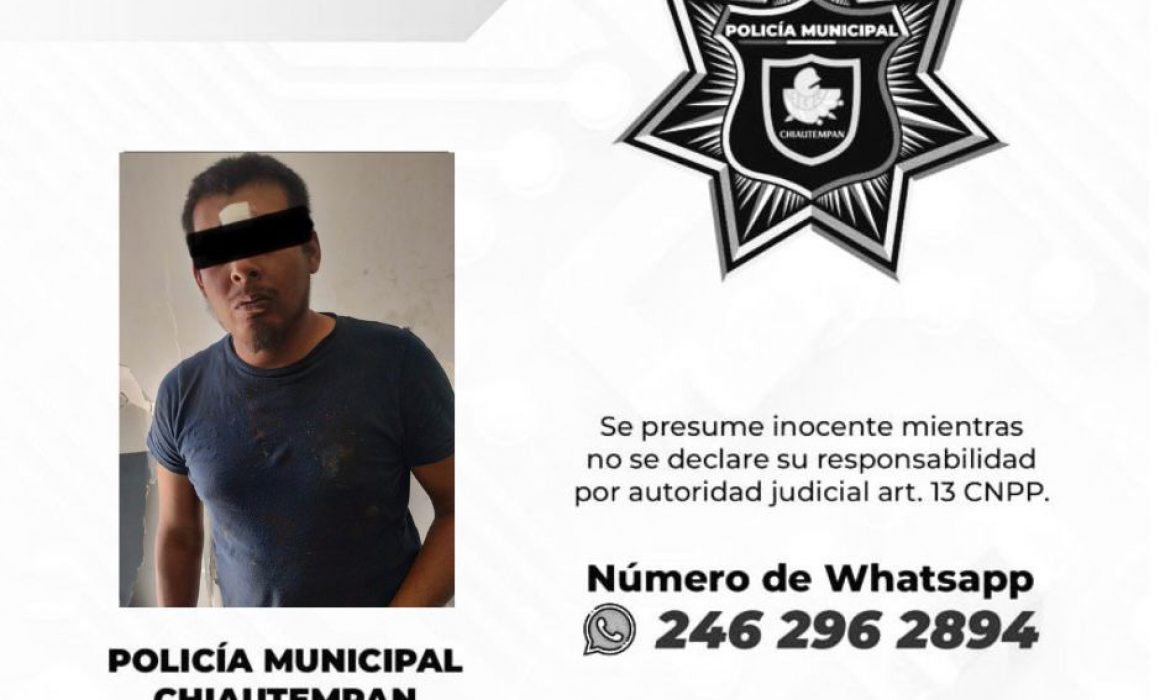 Detiene Policía de Chiautempan a sujeto por intento de robo de vehículo