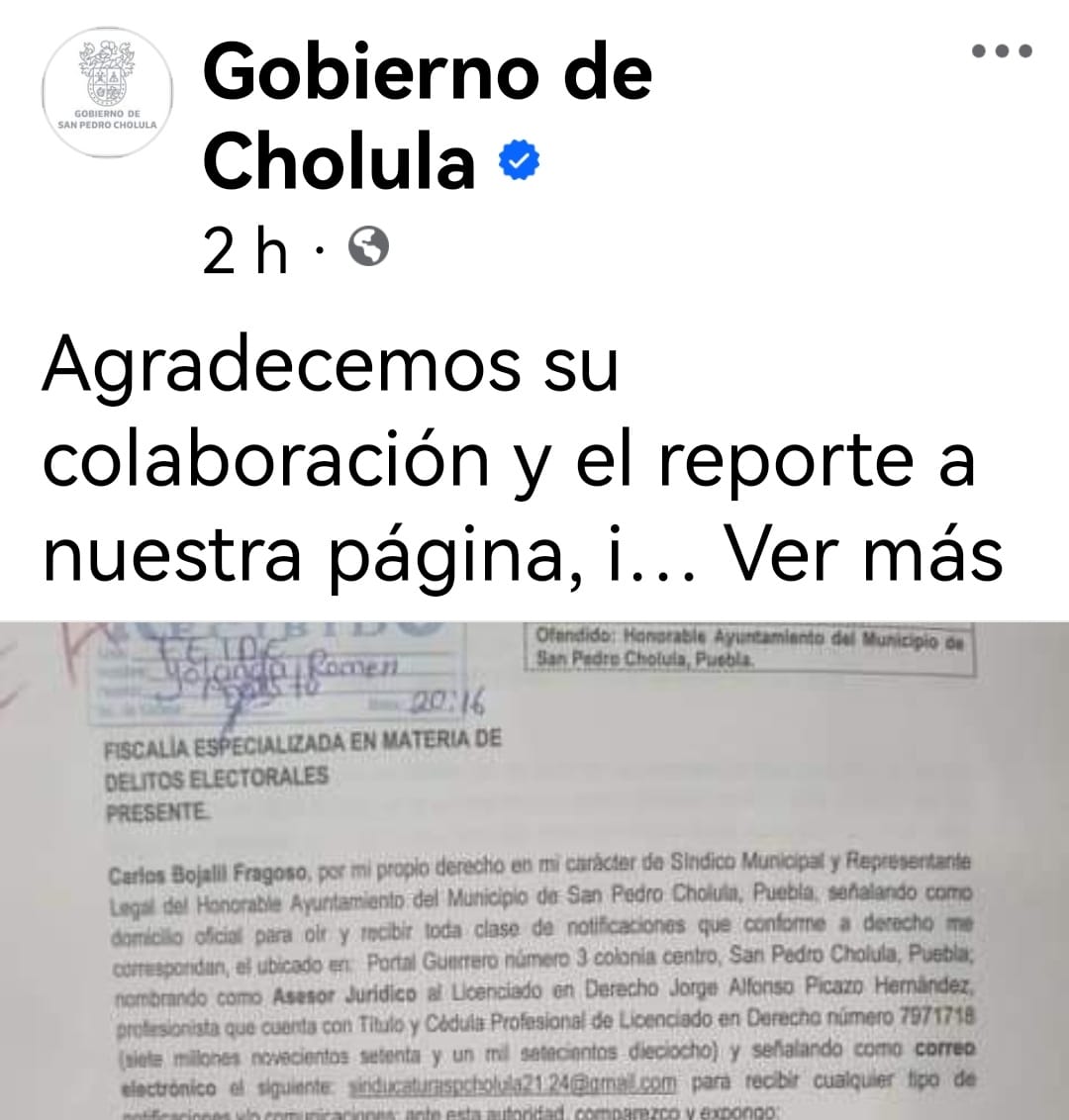 Recupera página oficial ayuntamiento de San Pedro Cholula