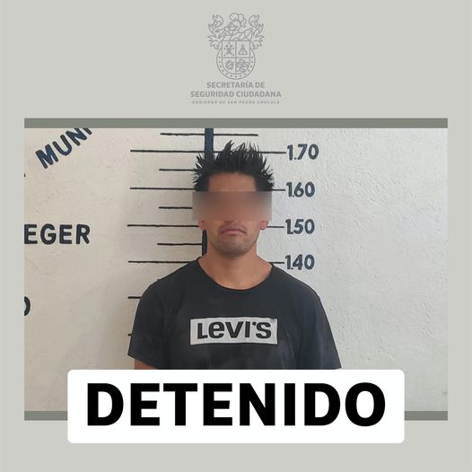 SSC Cholula aseguran a presunto ladrón de celular