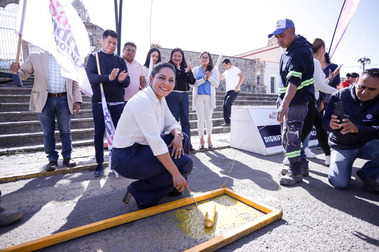 Refuerza Lupita Cuautle dignificación de espacios urbanos en San Andrés Cholula