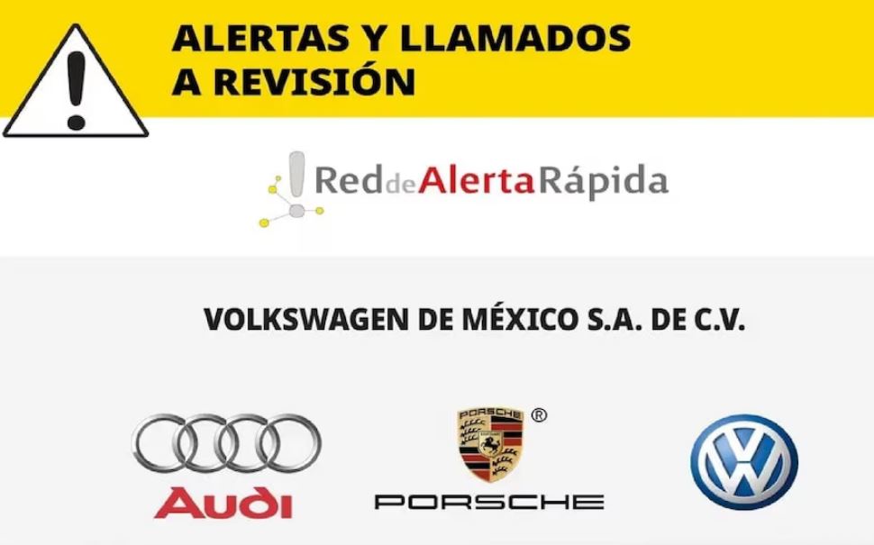 Profeco y Volkswagen: Llamado a revisión de vehículos Volkswagen, Audi y Porsche