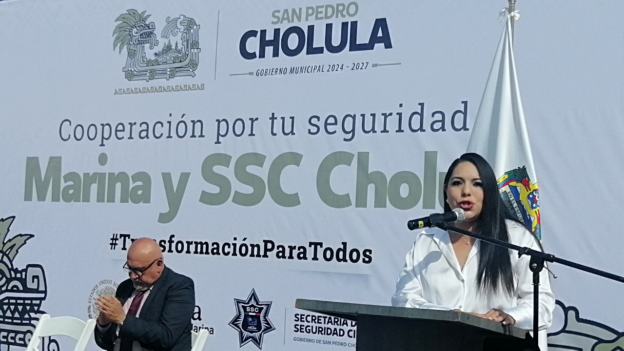 Fortalecen seguridad en San Pedro Cholula con la cooperación de la Marina y la Policía Municipal