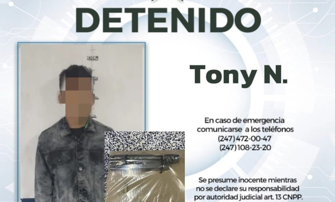 Operativo en Huamantla: Detienen a sospechoso con artefacto similar a un arma