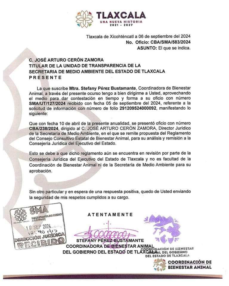Observatorio denuncia omisión en la implementación del Consejo Consultivo de Bienestar Animal en Tlaxcala