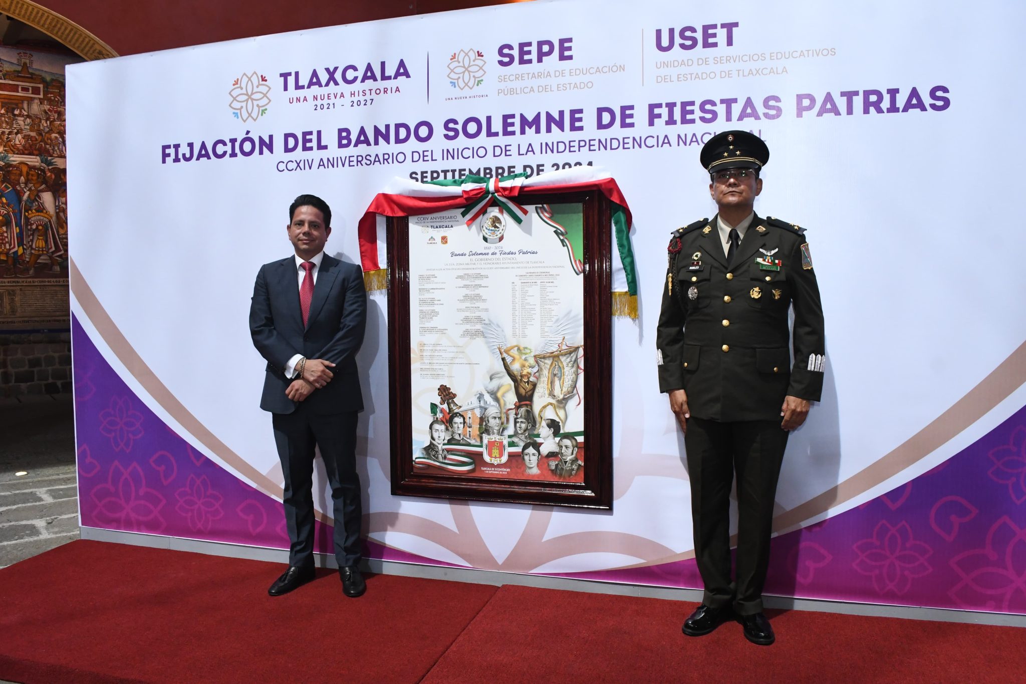 Arrancan Fiestas Patrias en Tlaxcala; colocan Bandos Solemnes