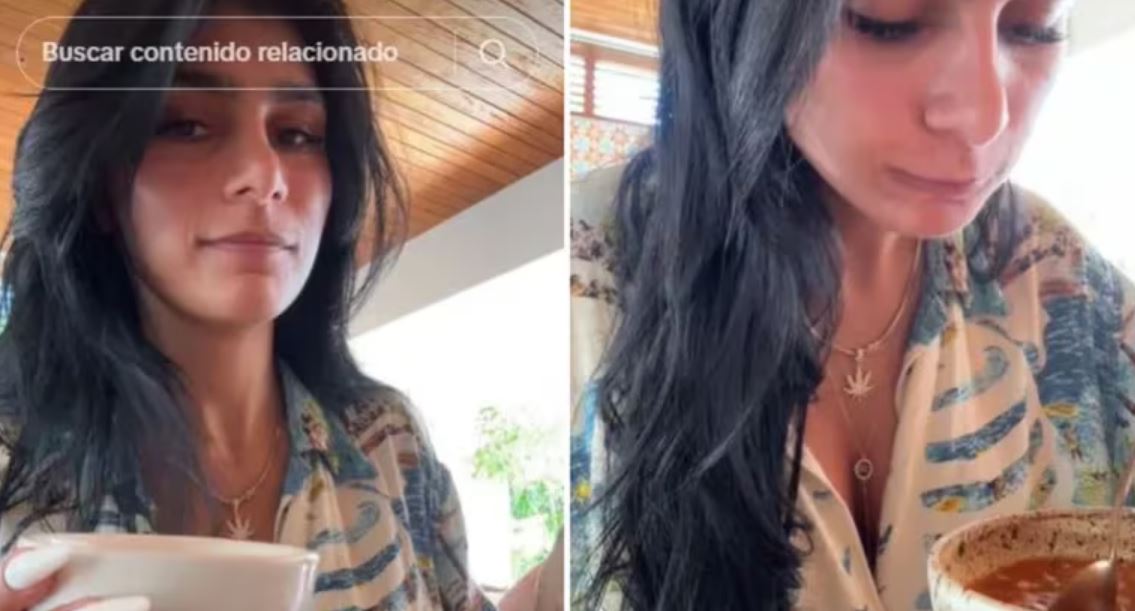 "Mia Khalifa sorprende en TikTok al disfrutar un delicioso tazón de menudo mexicano"