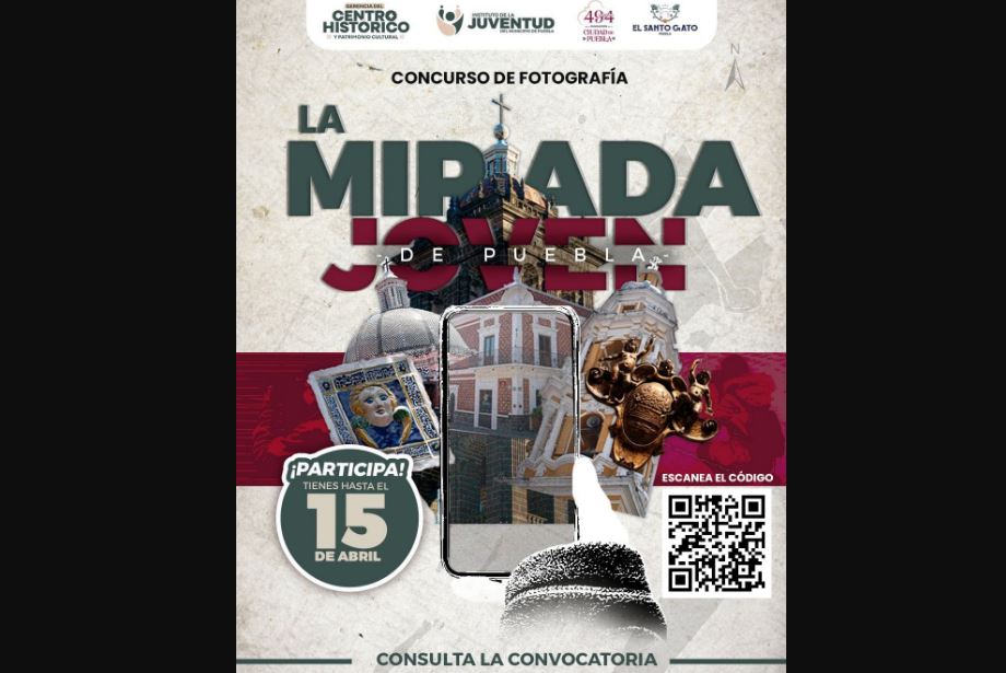 Puebla lanza concurso fotográfico para jóvenes en su 494 aniversario