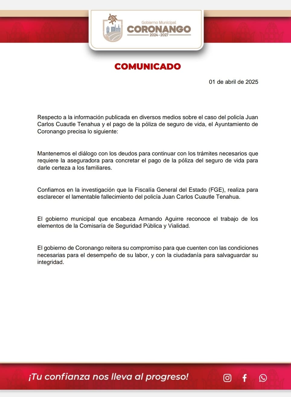 comunicado coronango 1