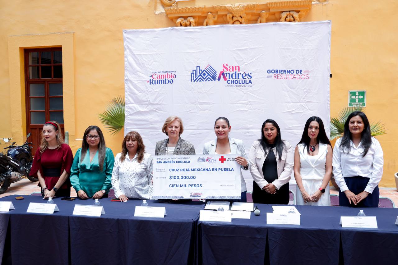 Gobierno de San Andrés Cholula se une a la Cruz Roja con donativo y carrera con causa