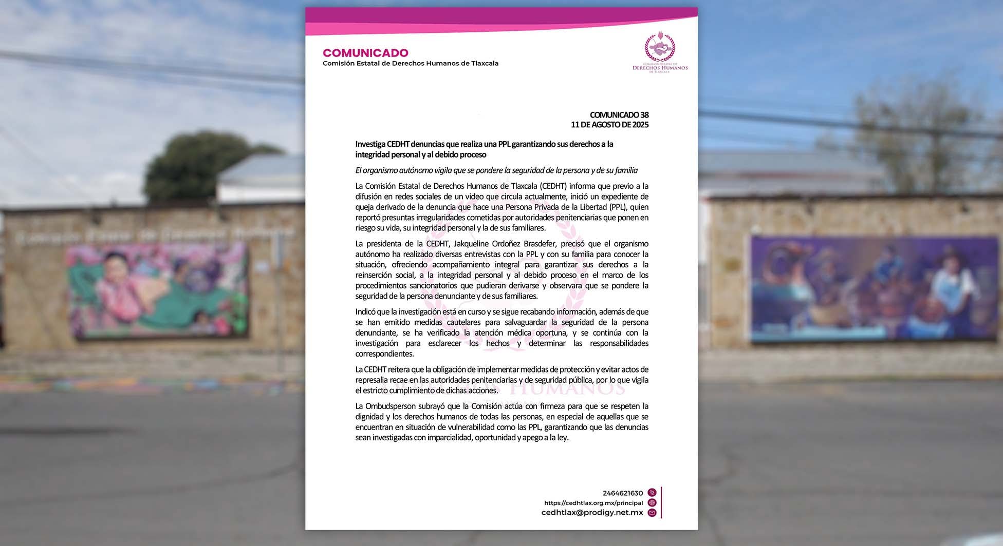 CEDHT investiga denuncia de PPL por presuntas amenazas y abusos en penal de Tlaxcalab1 á