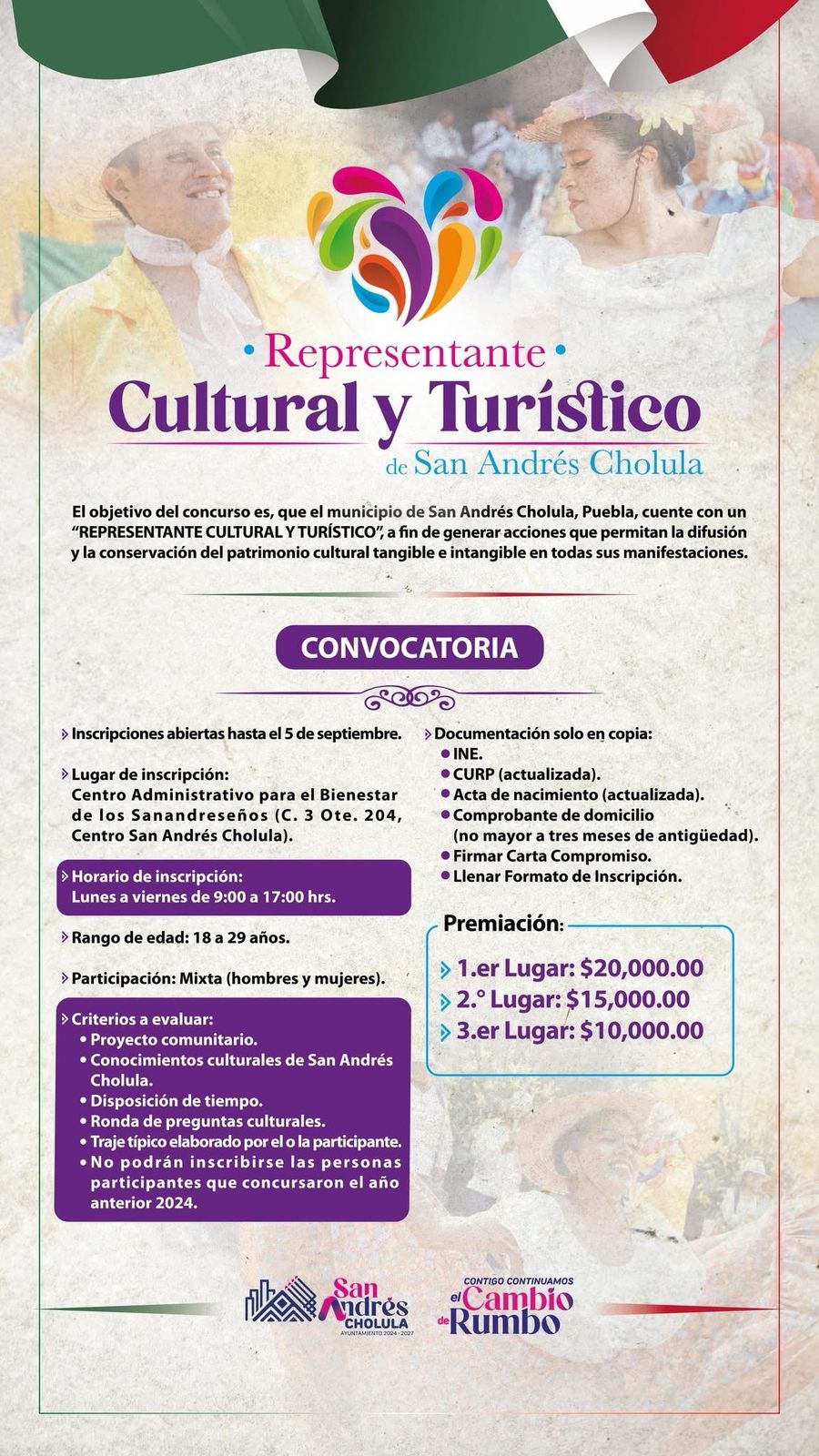 San Andrés Cholula te invita a ser su representante cultural y turístico 
