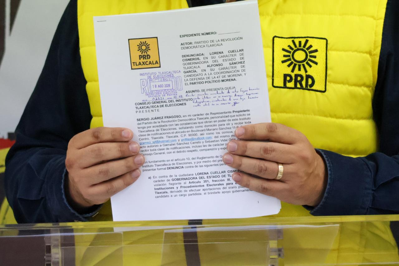 PRD Tlaxcala denuncia "elección de Estado"; exigen intervención de Fiscalía Electoral