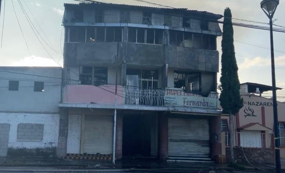 Fuego en maquiladora de Tehuacán